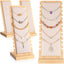4 Alfombrillas Bambú Natural Soporte Collares Pulseras Beige
