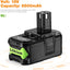 Batería repuesto 18V 6.5Ah comp Ryobi One 2 Pack