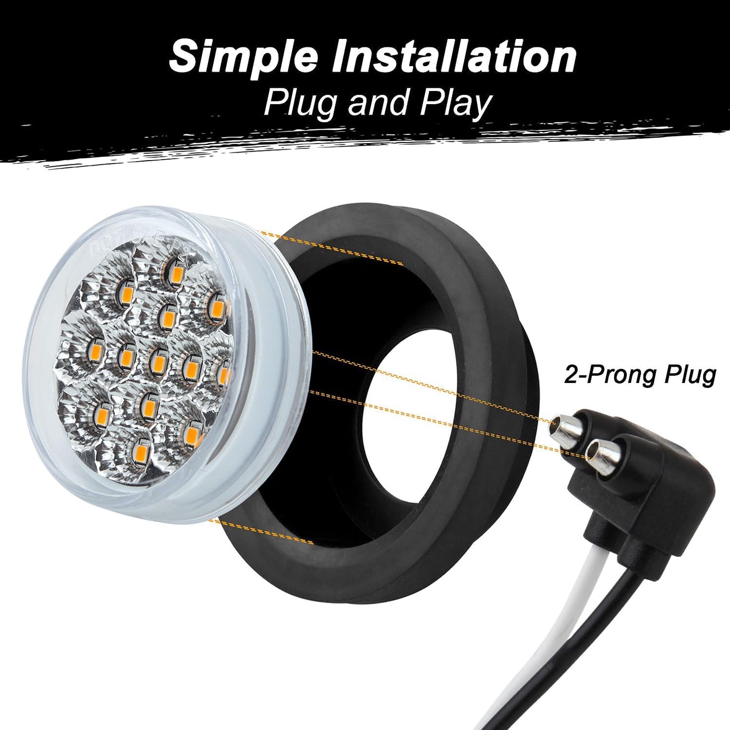 10 Luces LED Redondas 2.5" Camión