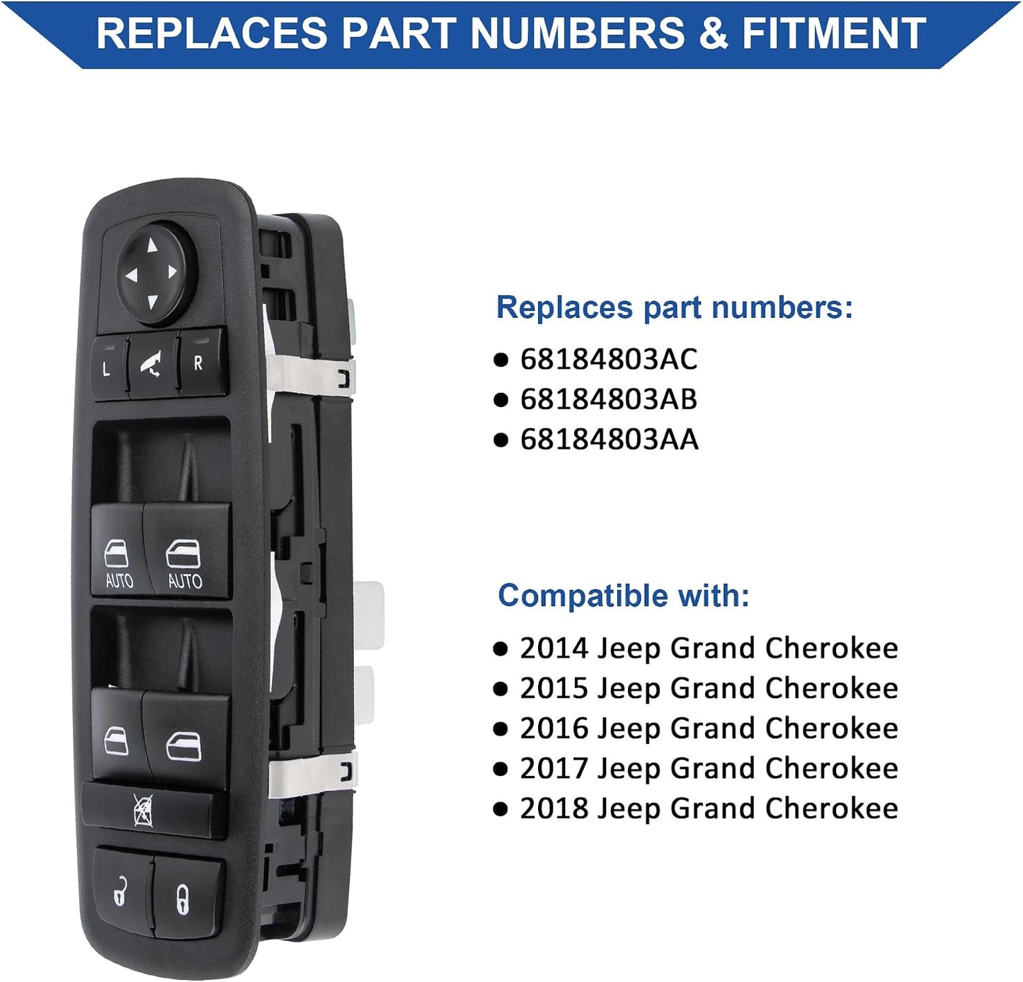 Interruptor ventana eléctrica conductor Jeep Grand Cherokee