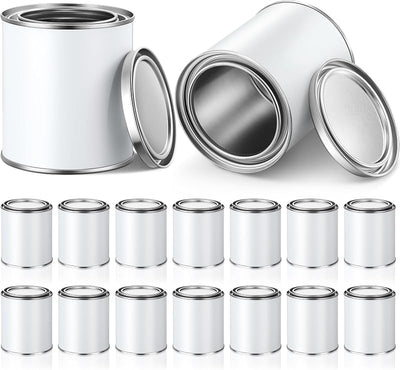 16 Latas Vacías Pintura Metal Tapas Cubos Almacenamiento
