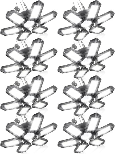 8 Luces LED garaje 200W 6 paneles deformables enchufable