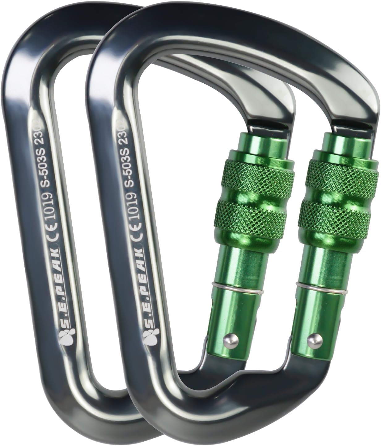 Mosquetón escalada bloqueo 30kN clip profesional resistente