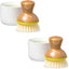 Set cepillos bambú y dispensador jabón cerámica cocina