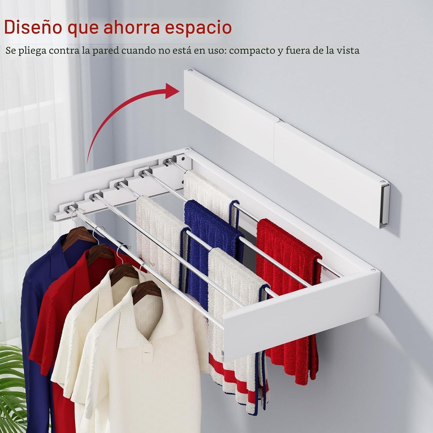 Estante secado pared 31.5" acero inox plegable