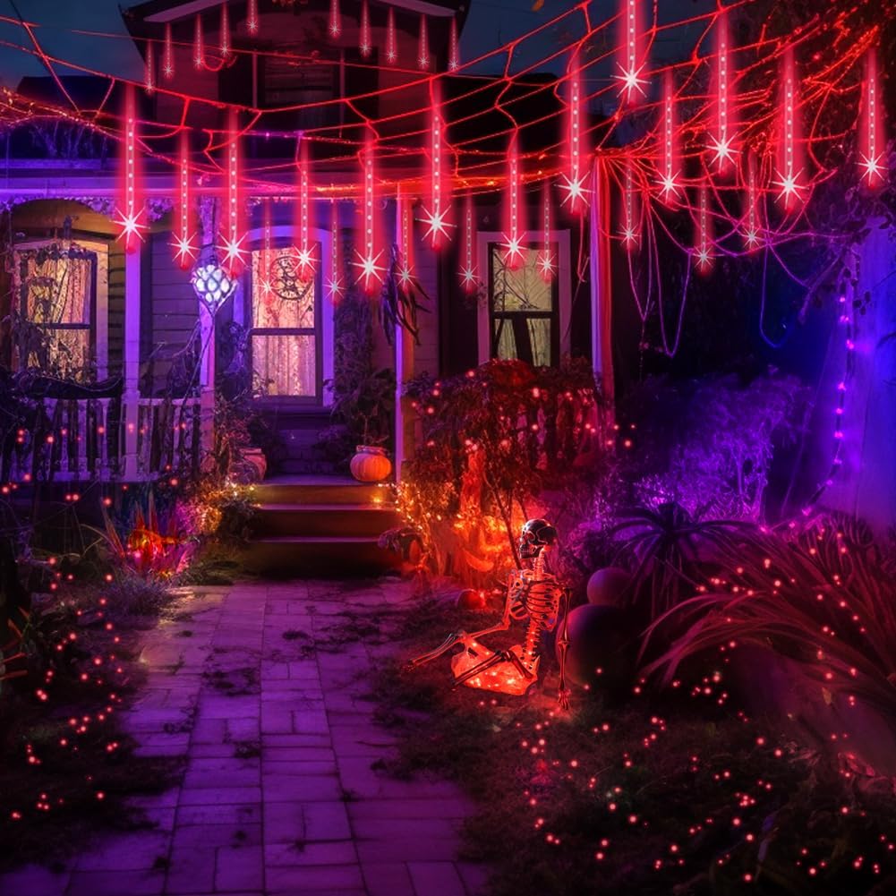 Luces exteriores Halloween Navidad 8 tubos témpanos nieve