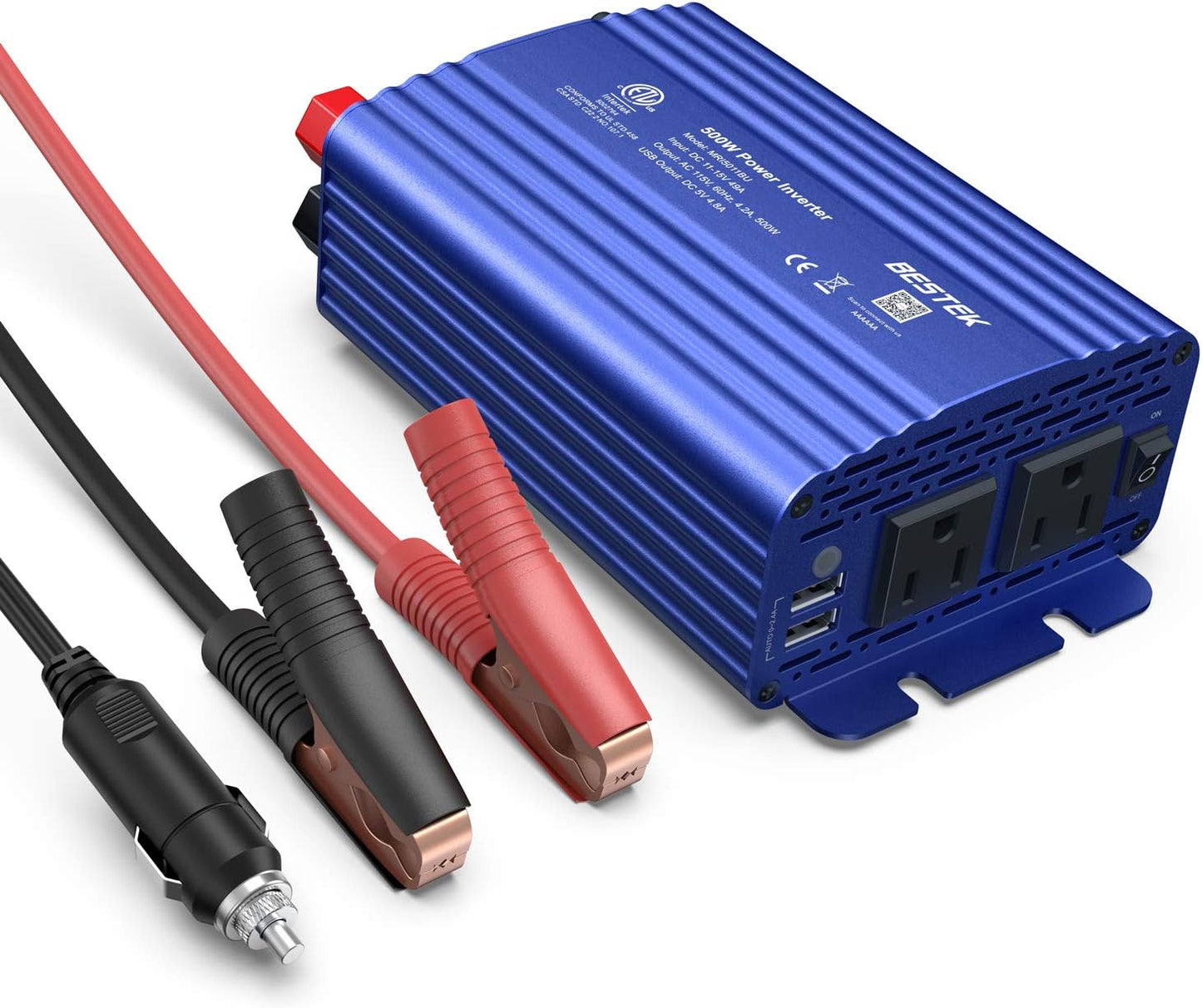 Inversor corriente DC 12V a 110V AC azul