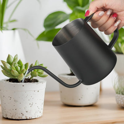 Regadera acero inox 20oz boquilla larga para plantas interiores