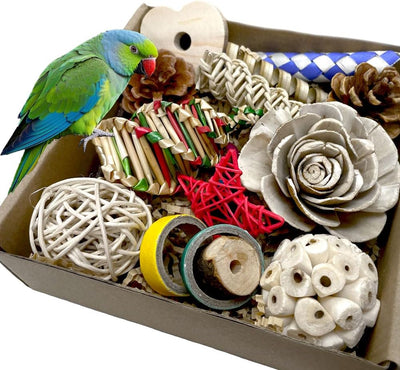 Caja forraje natural para pájaros mediano