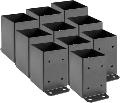 Base para Postes 4x4 10 Pzas Soporte Negro Mate Resistente