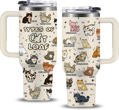 Vaso de pan de gato con asa 40oz regalo Kawaii para mamá