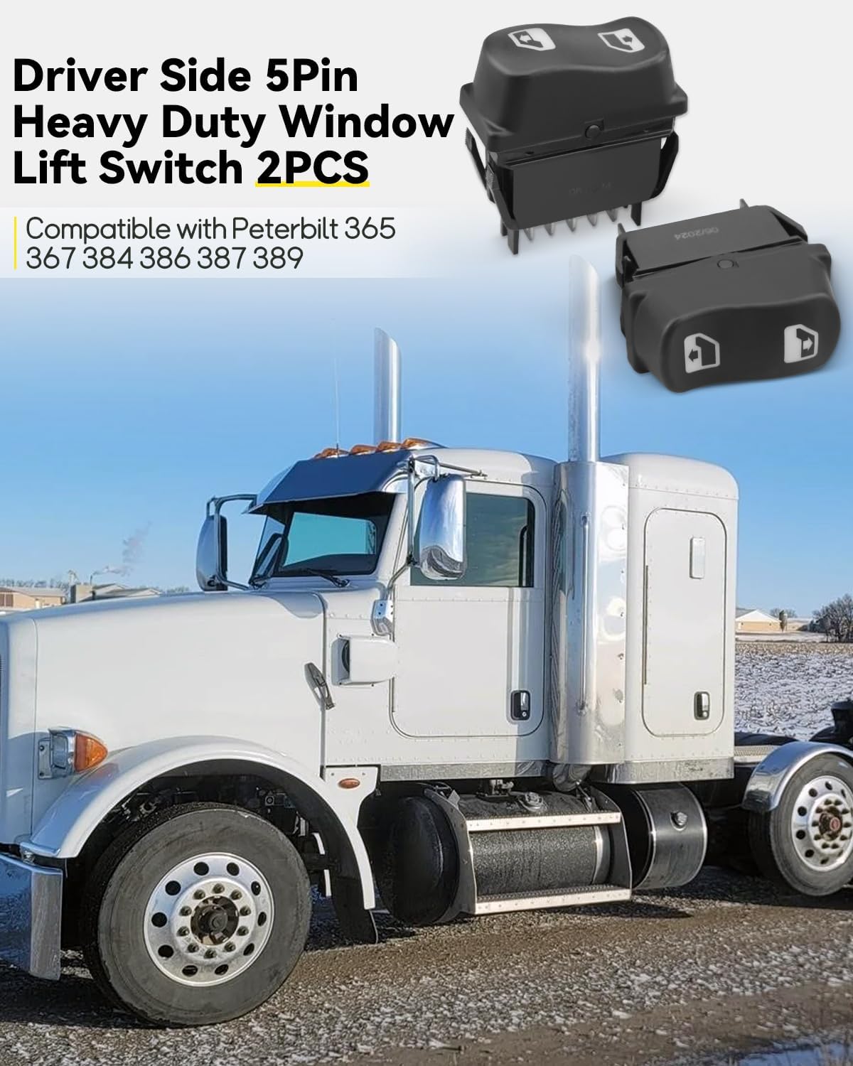 2 Pzas Interruptor Elevación Ventana Comp Peterbilt 16-09209