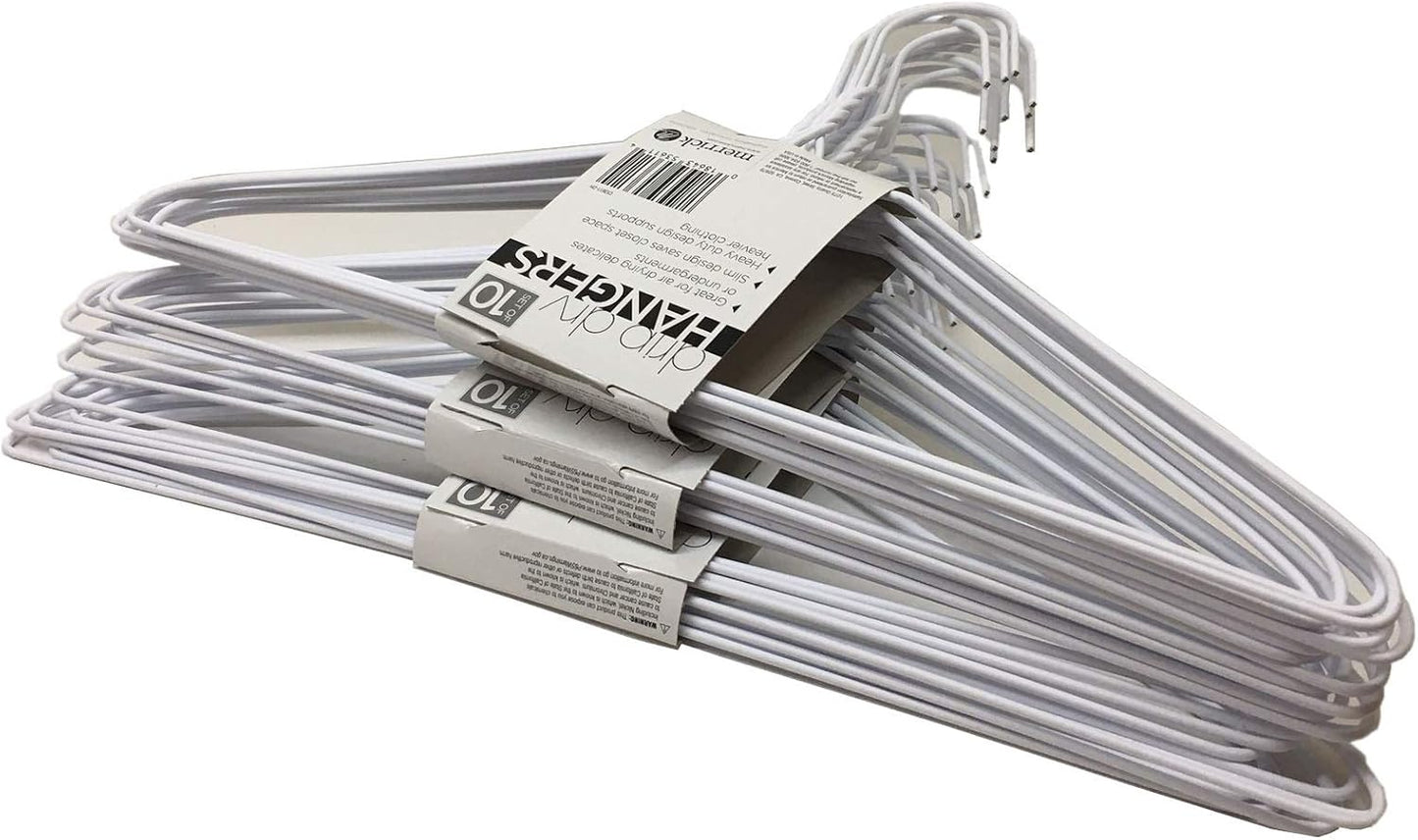 30 Pzas Perchas Acero Galvanizado Plástico Blanco 16"