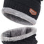 Gorro invierno para hombre y mujer con bufanda punto cálido