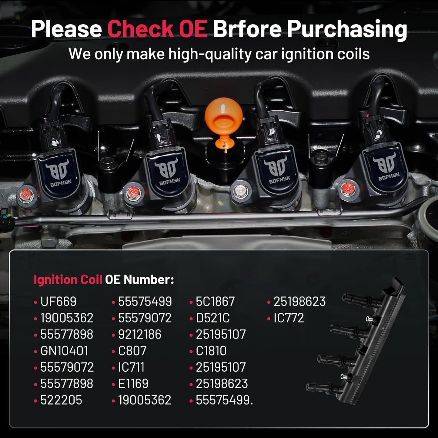 Pack bobinas encendido comp Chevy Cruze 11-15 Trax 09-12