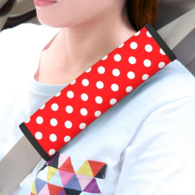 Funda cinturón seguridad lunares rojos y blancos automóvil