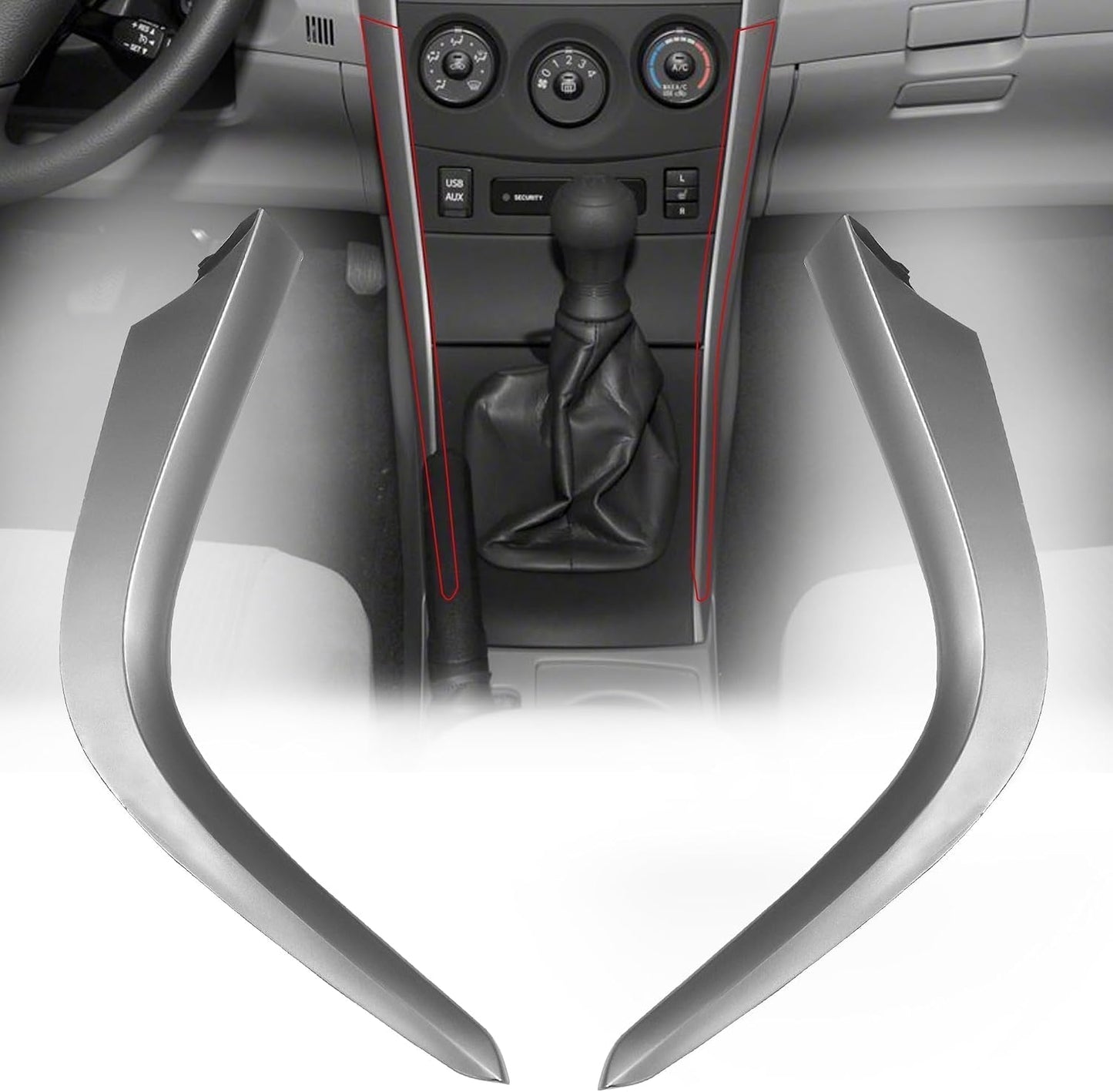 Tira salpicadero Toyota Corolla 07-09 gris plateado