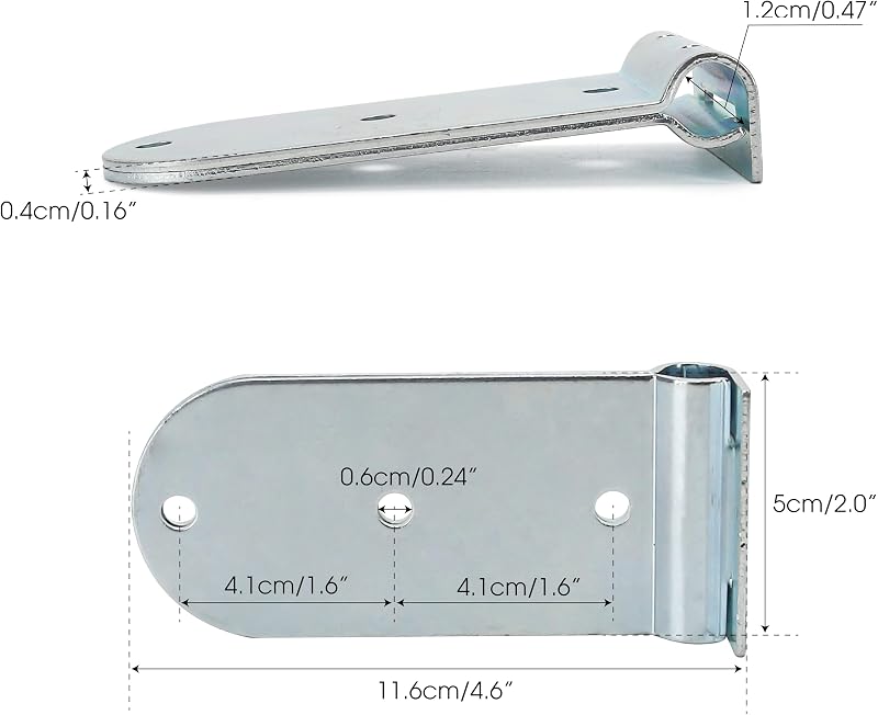 2 Pzas Bisagra Puerta Camión 4.6x2pulg Plateado