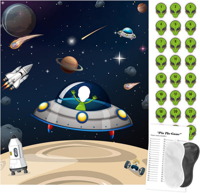 Juego decoración fiesta alienígenas para aula y cumpleaños