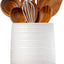 Soporte cerámica utensilios cocina 6.8pulg estilo rústico blanco