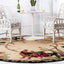 Alfombra área granja redonda 3ft3" crema/negro