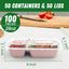 50 Pzas Contenedores 28oz Reutiliz. 2 Compartimentos