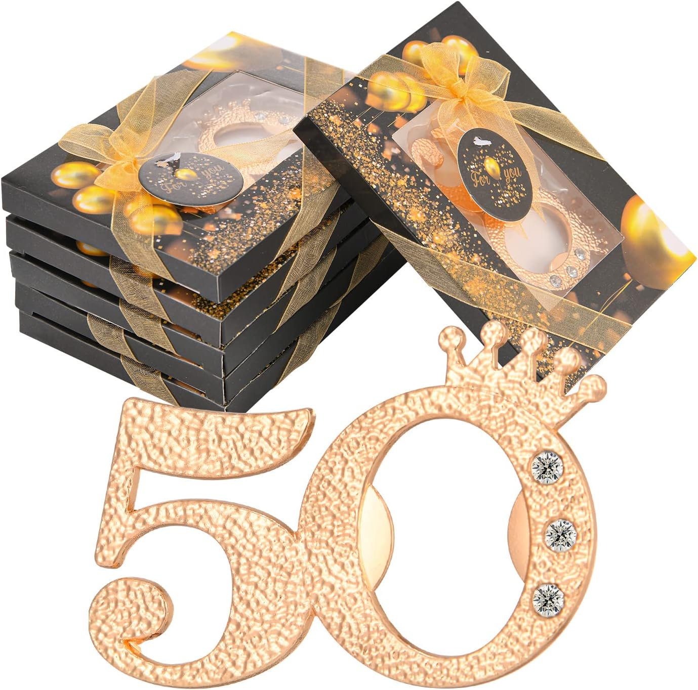 50 Abrebotellas para Fiesta 50 Aniversario Dorado Negro