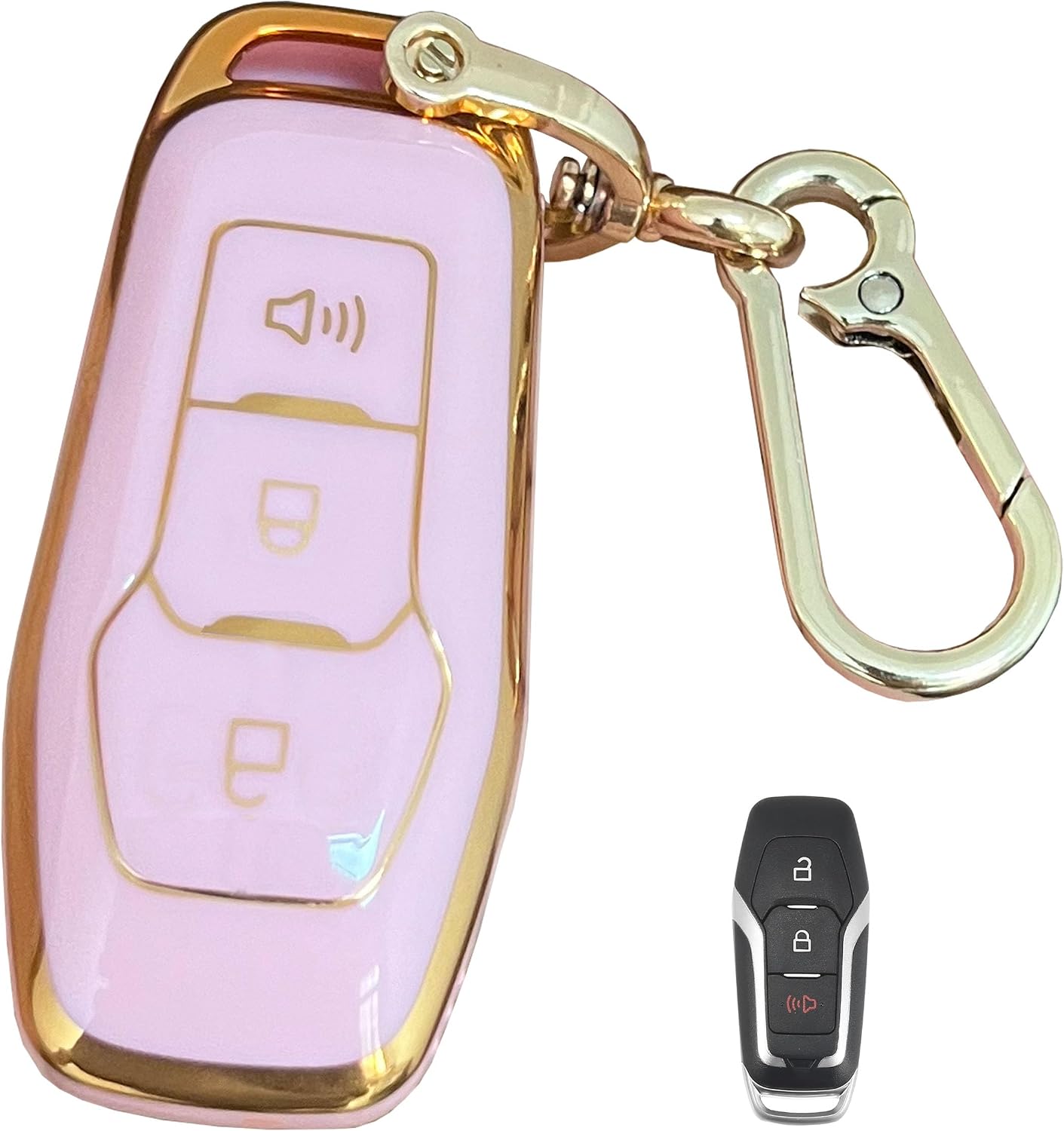 Funda llave Ford con control remoto 3 botones Rosa