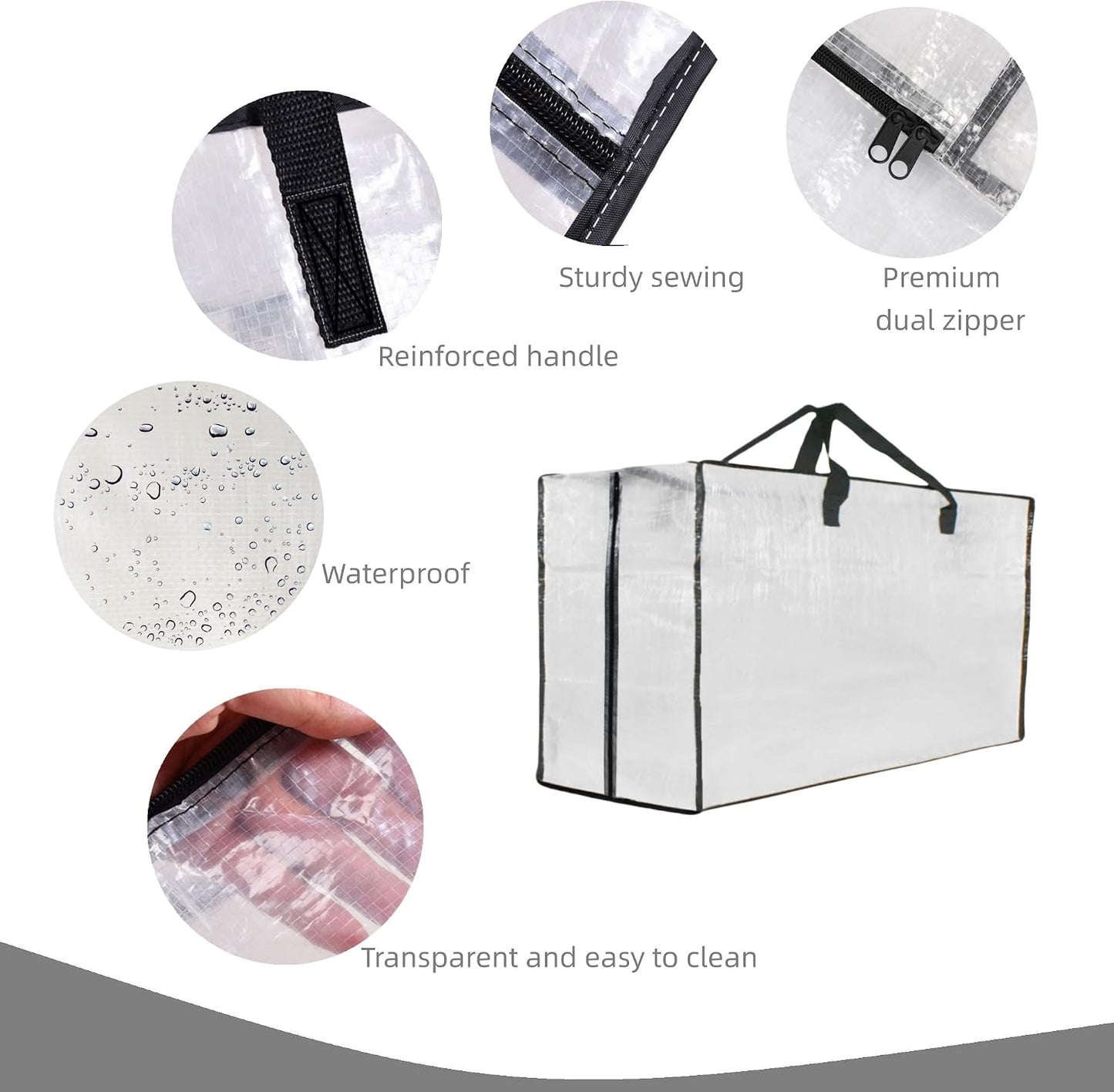 6 Pzas Bolsas Almacenamiento Transparentes con Cremallera
