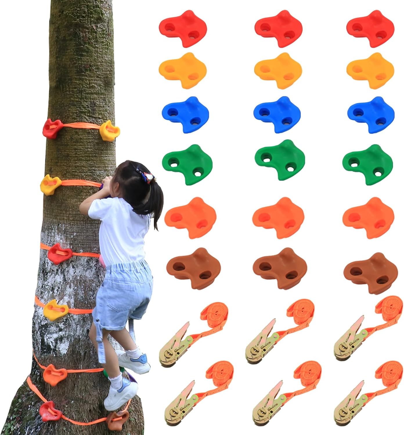 Soporte escalada niños al aire libre 18pzas 6 correas trinquete