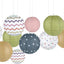 6 Linternas papel decoración aula bohemia faroles colgantes