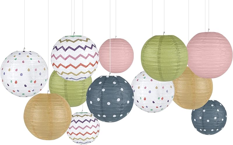 6 Linternas papel decoración aula bohemia faroles colgantes