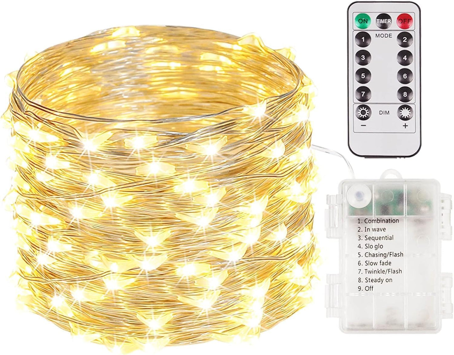 Guirnalda LED 50 Luces 16pulg Control Remoto