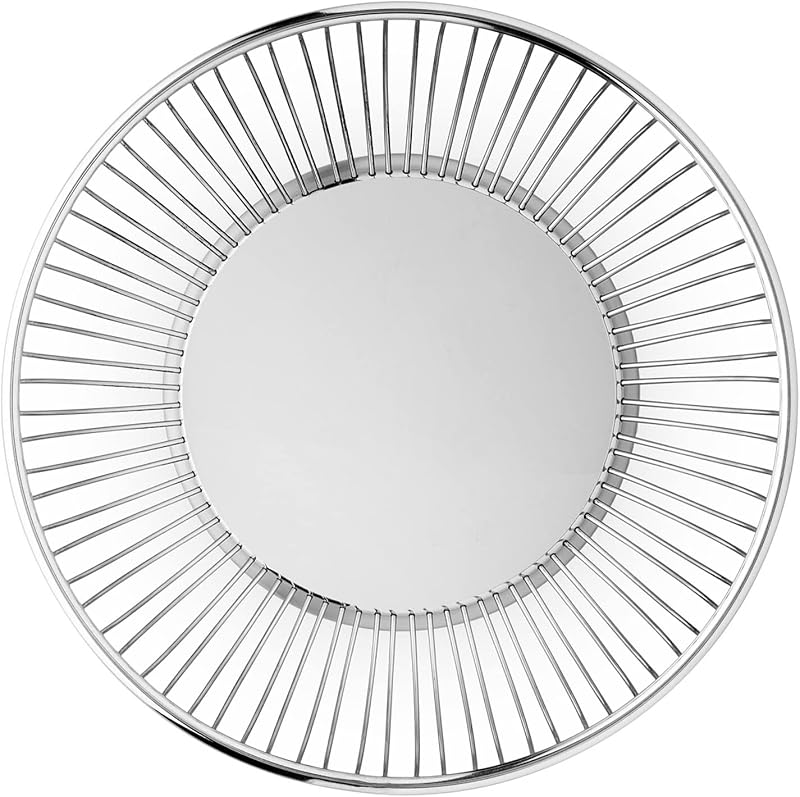 Cesta redonda alambre color plata 8"