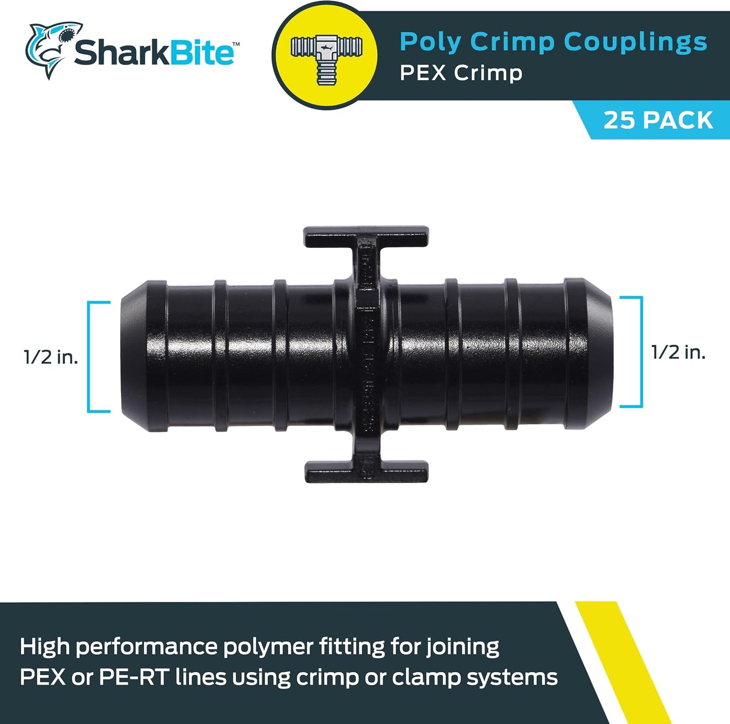 Acoplamiento crimpado PEX 1/2pulg paquete 25