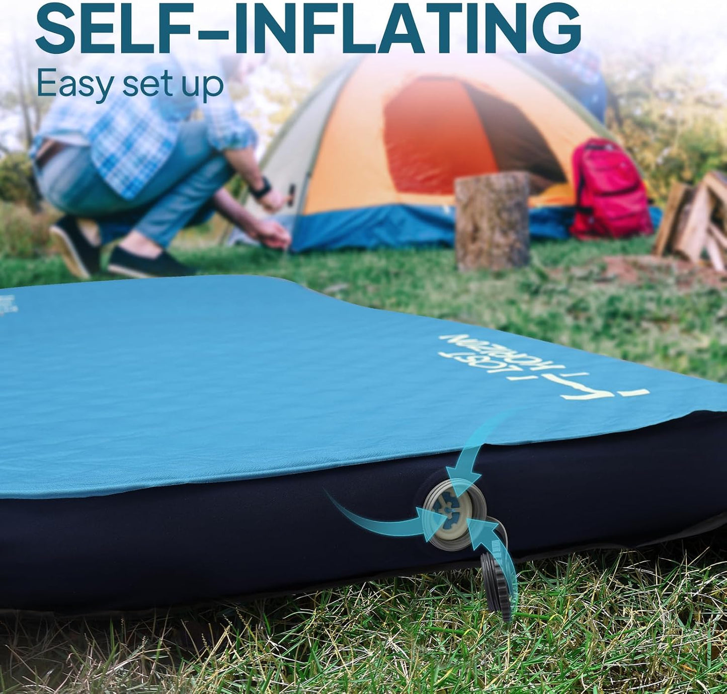 Colchón aire espuma autoinflable 4.5pulg con bomba catre
