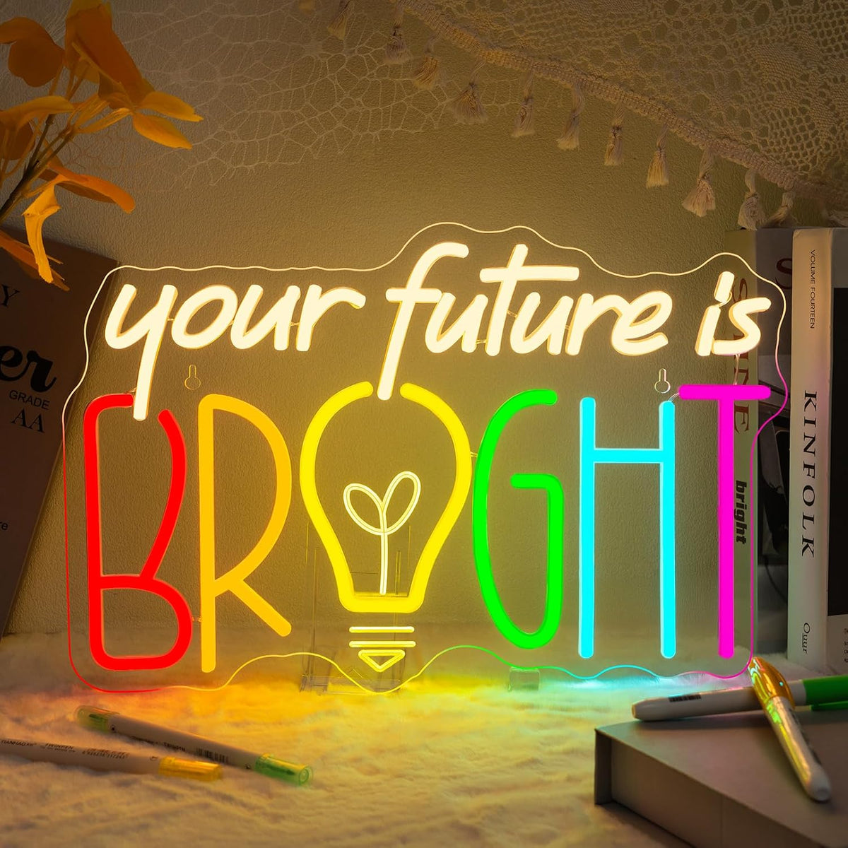 Letrero neón LED motivacional USB ajustable brillo