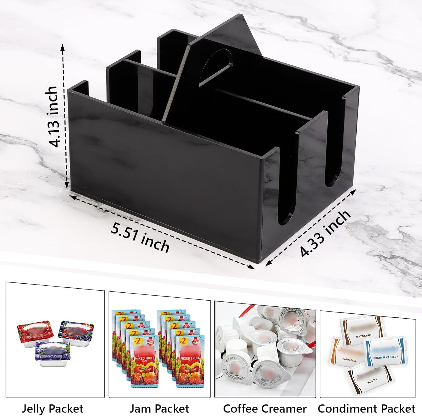 Estante dispensador gelatina mermelada condimentos negro