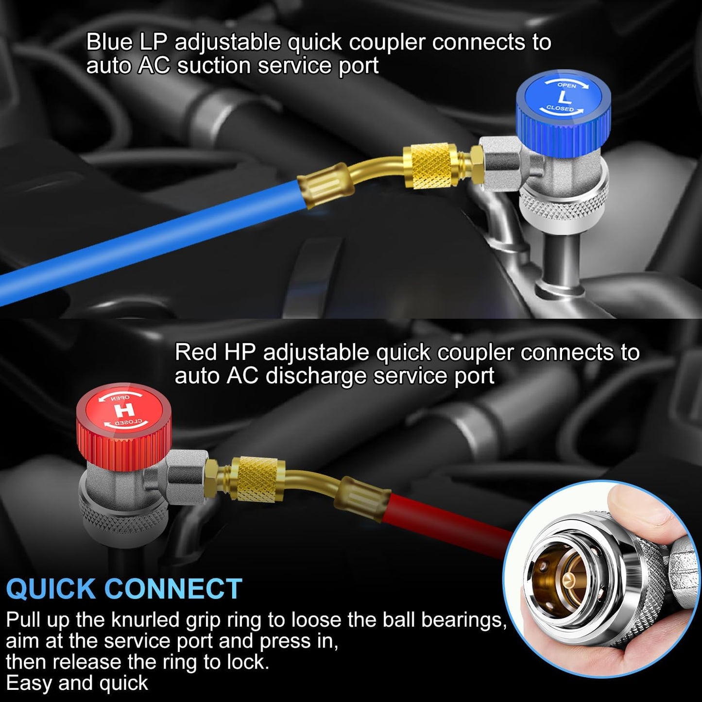 Adaptador R134A con kit herramientas válvula