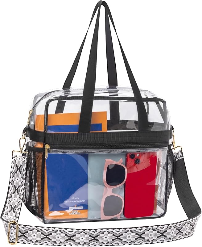 Bolsa transparente con correa reforzada para eventos