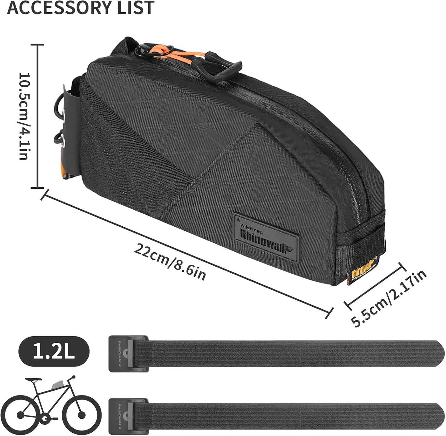 Bolsa tubo superior bicicleta impermeable con perno