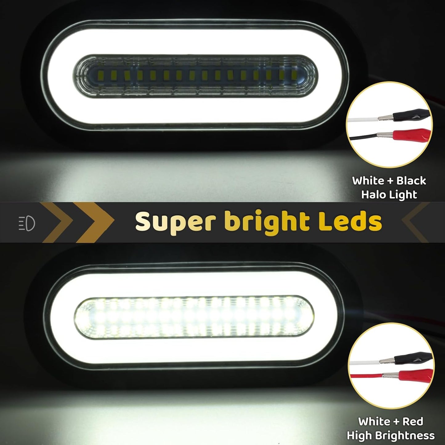 2 Pzas Luces Traseras Barco 6pulg 52LED IP67 Impermeable