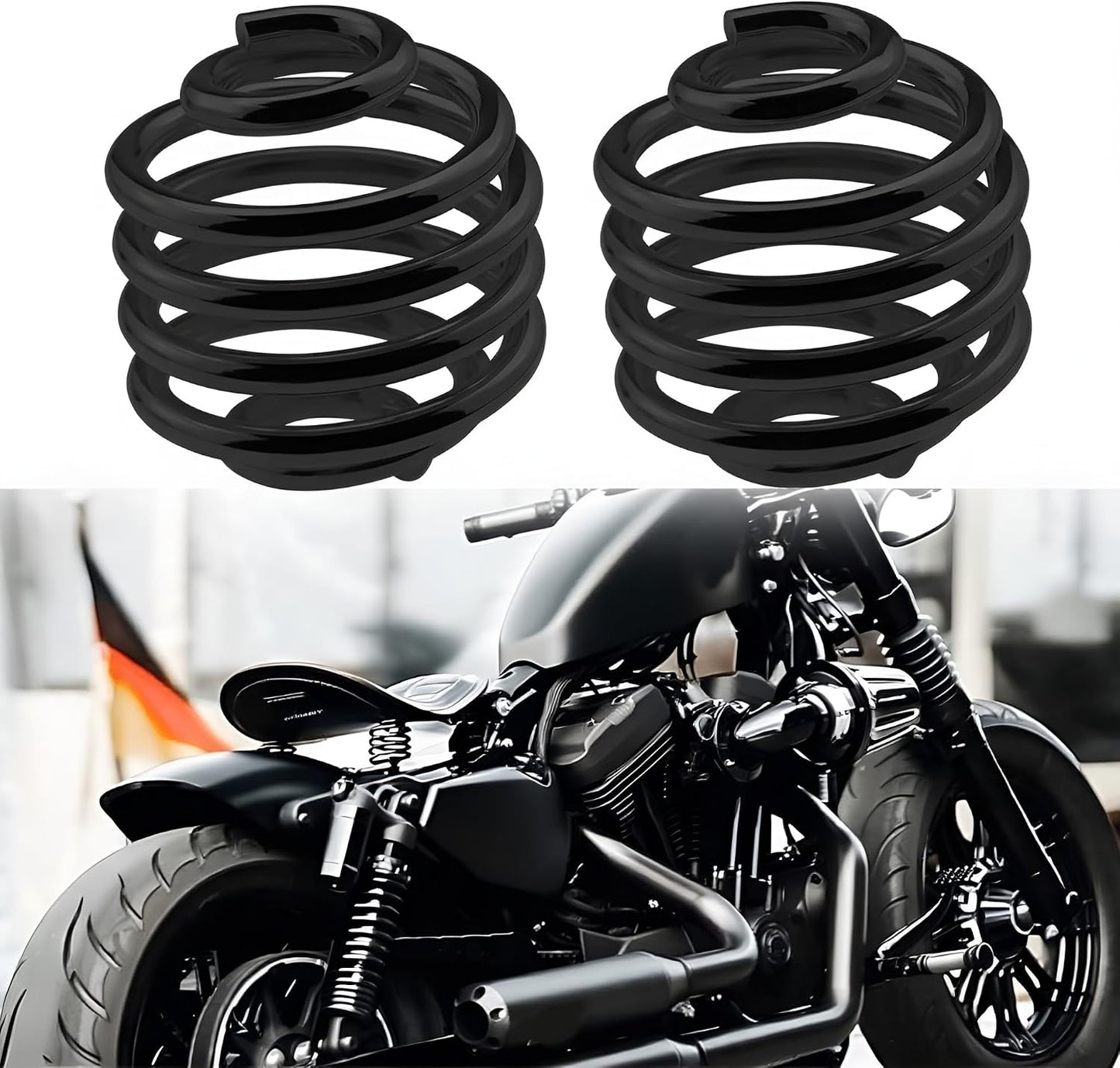 Asiento motocicleta resorte 5cm para Harley Davidson negro