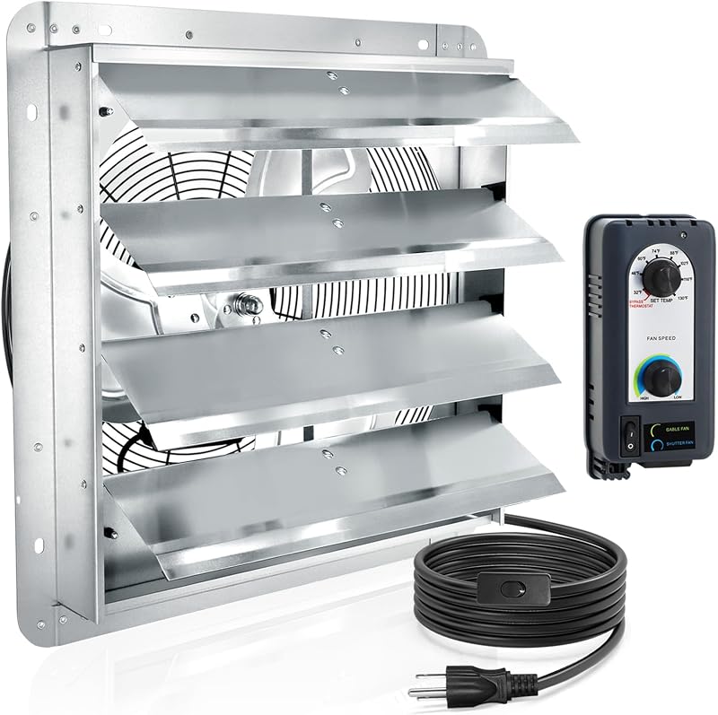 Ventilador obturador 18" control velocidad termostato