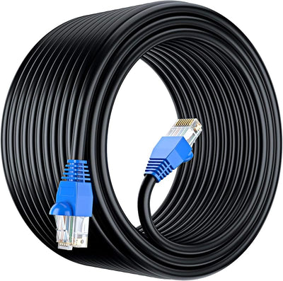 Cable Cat6 exterior 250ft cobre sólido 550MHz impermeable