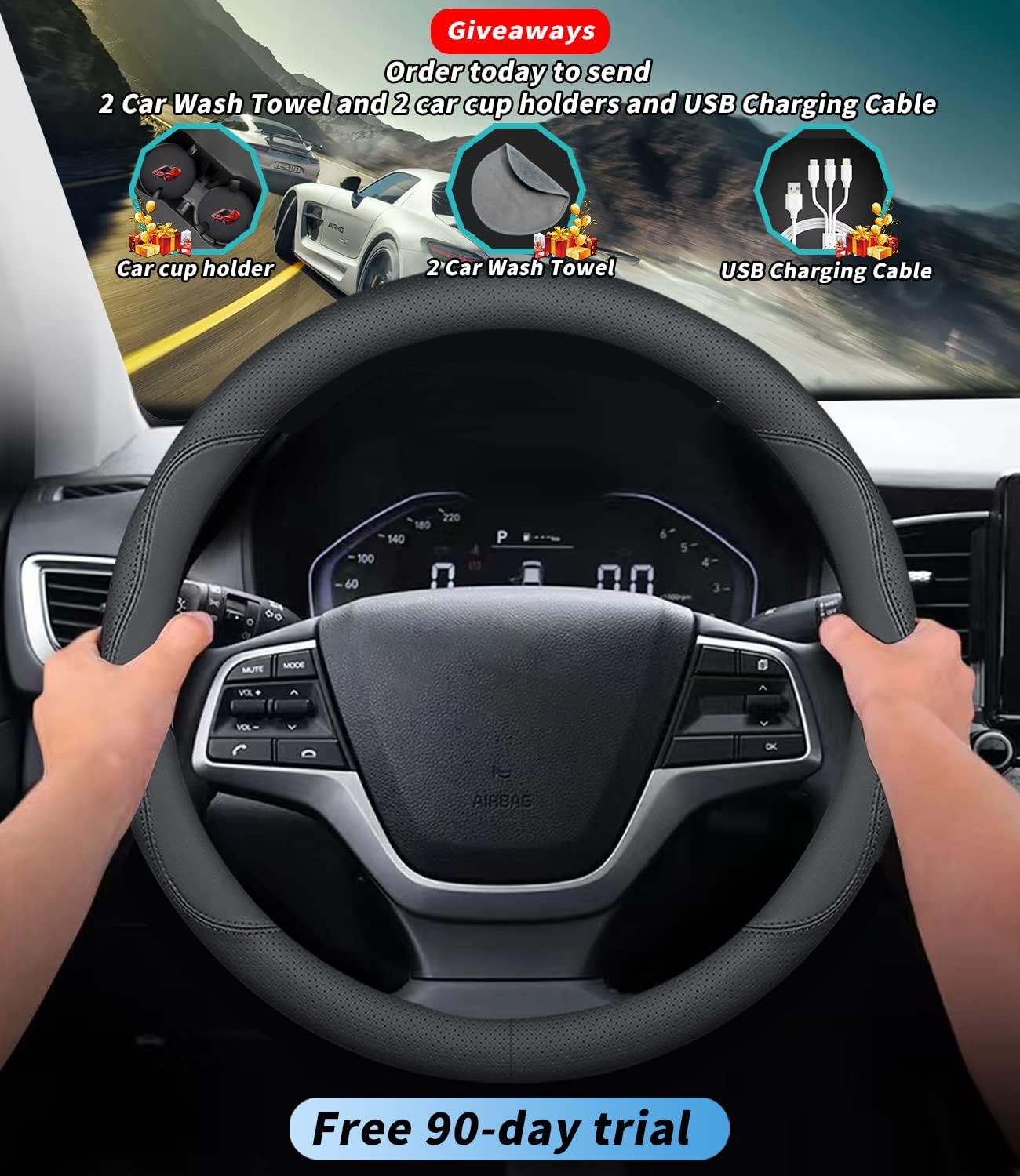 Funda cuero volante Honda estilo B antiderrap