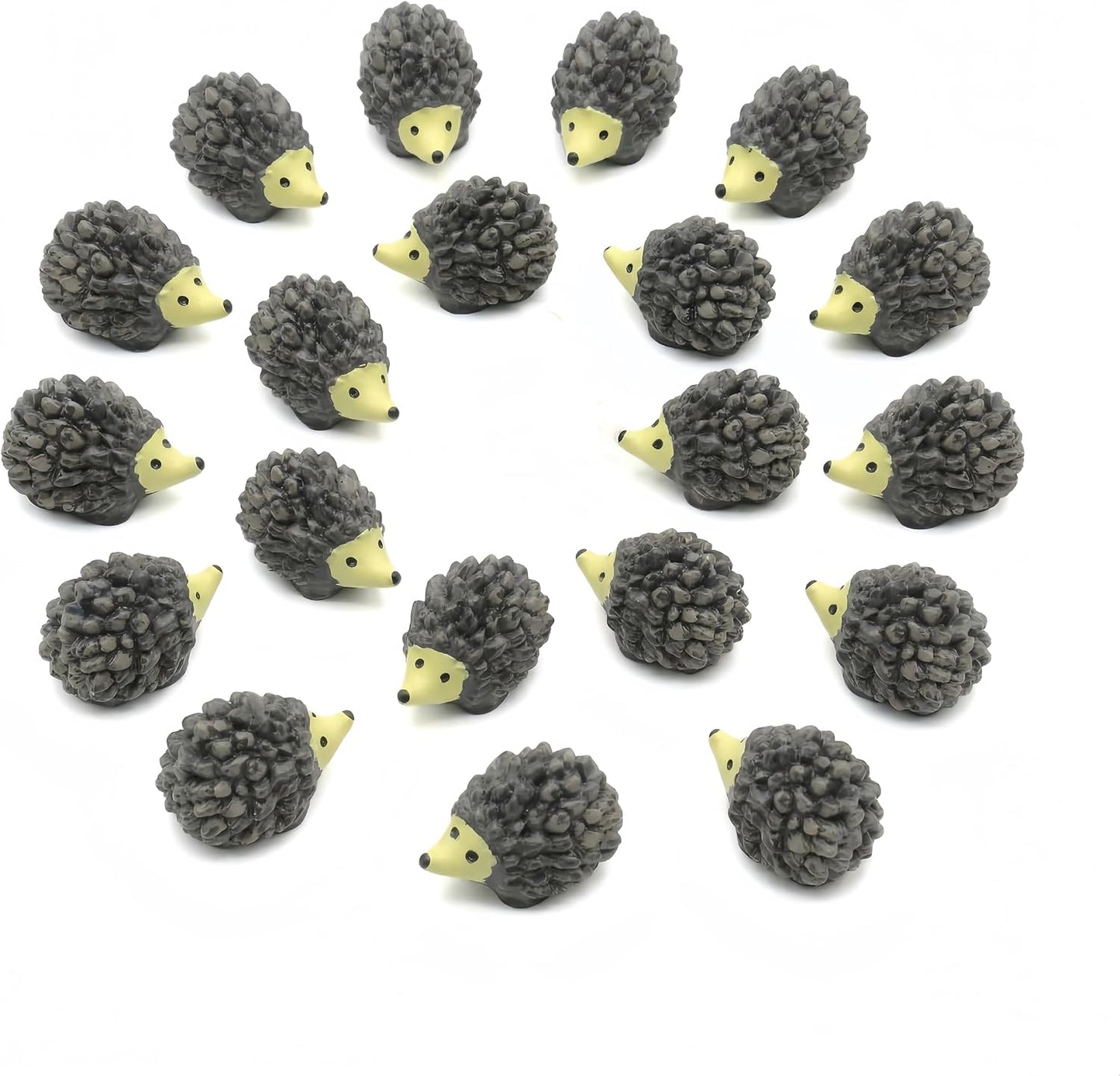 Figuras erizo resina miniatura musgo DIY jardín de hadas