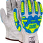 Guantes trabajo resist. cortes PS360 ANSI A7 piel cabra TPR visible