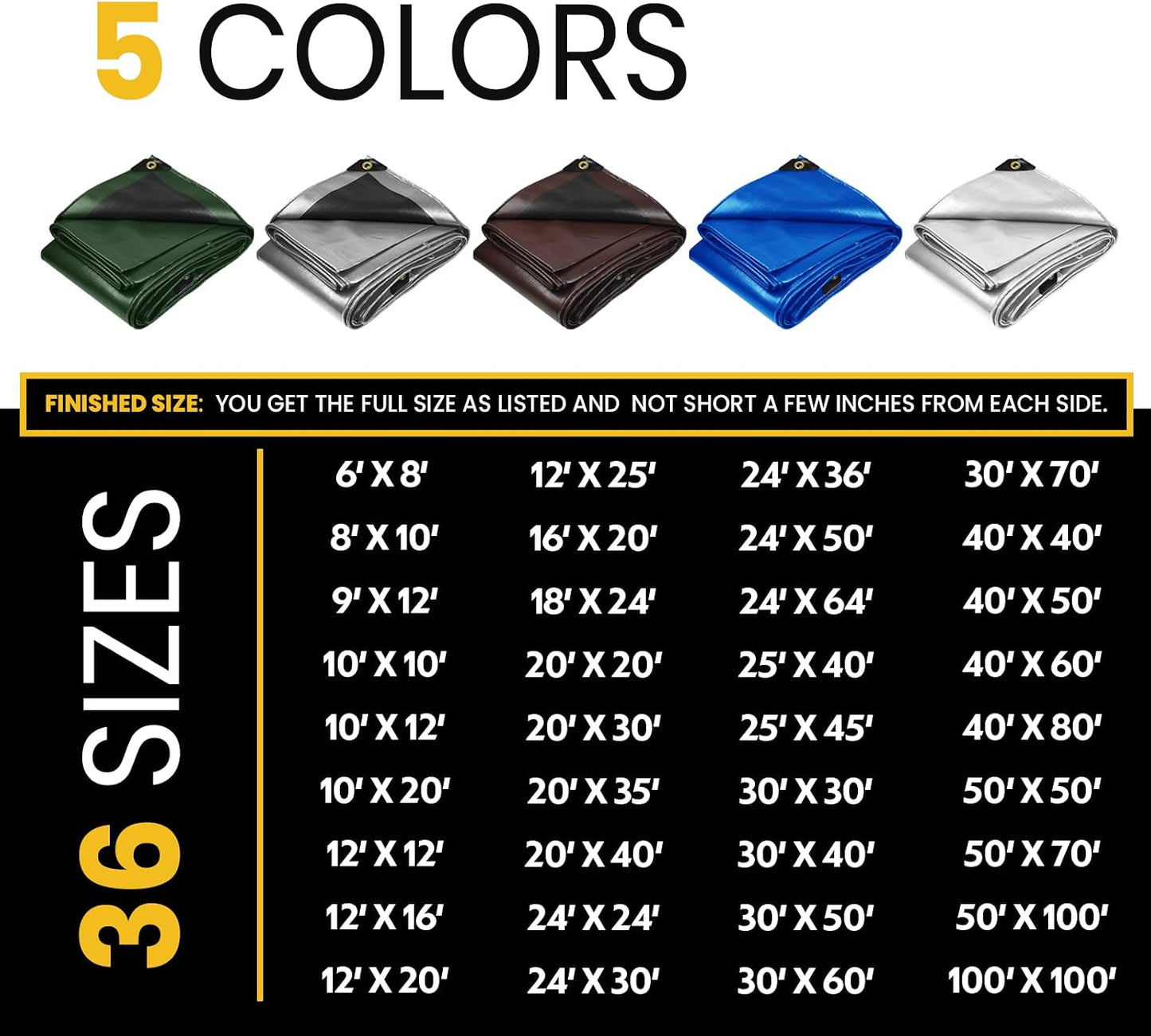 Lona polietileno 16mm impermeable UV resistente