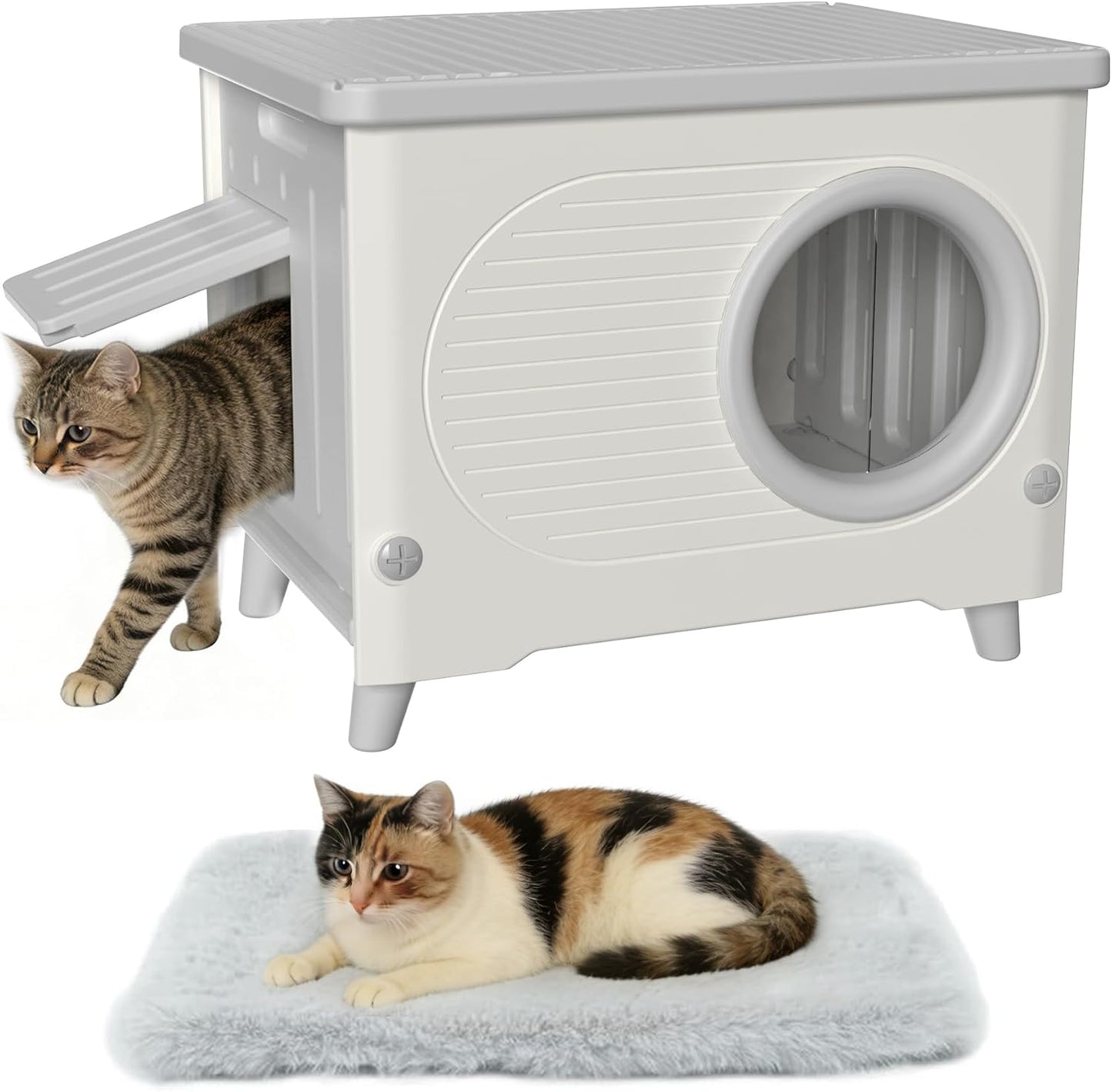 Casa gato al aire libre resistente puerta escape cojín